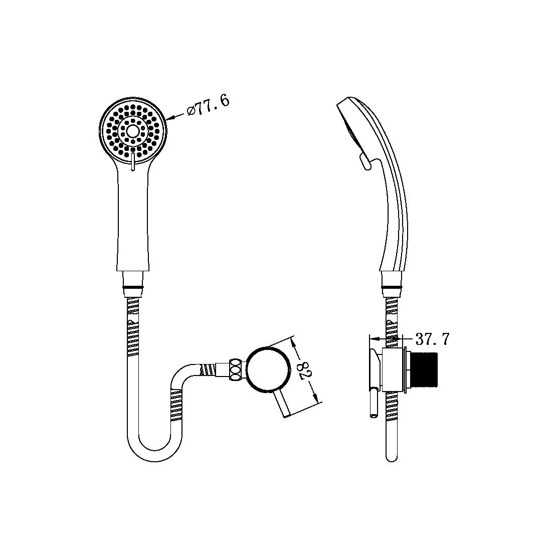 Nero Caravan External Shower - Chrome - Image 2