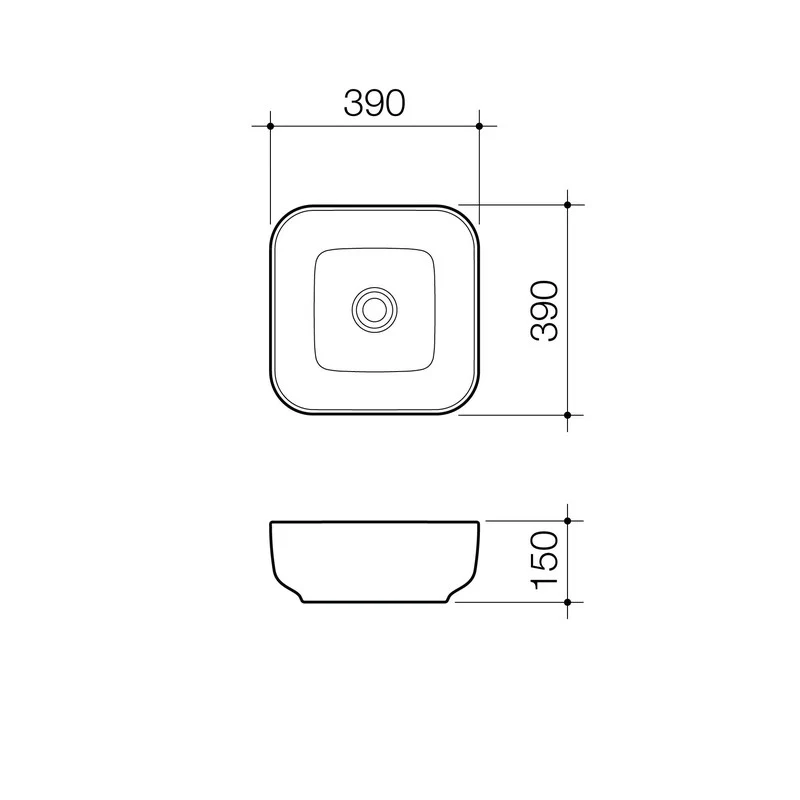 Caroma Artisan Above Counter Basin - Square 390mm - Image 3