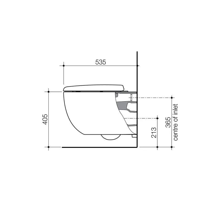 Caroma Contura II Cleanflush Wall Hung Pan - White Matte - Image 2