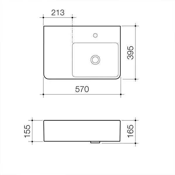 Caroma Cube Extension Wall Basin - Image 3