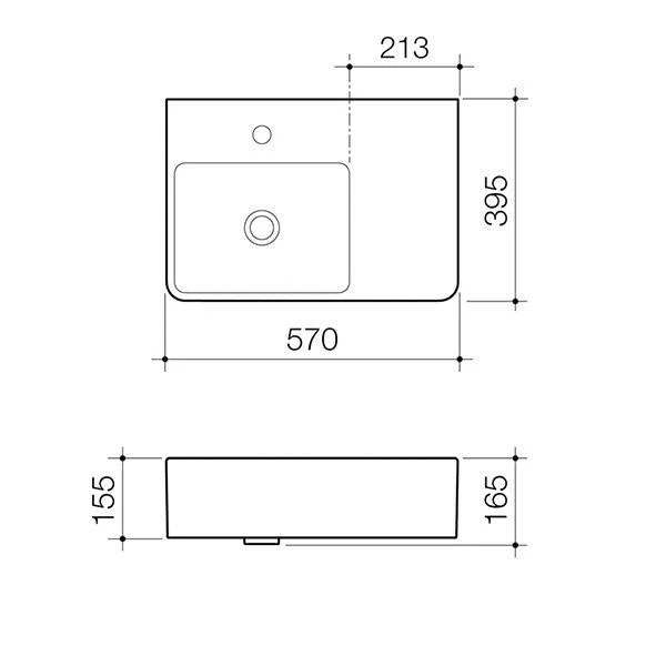 Caroma Cube Extension Wall Basin - Image 4