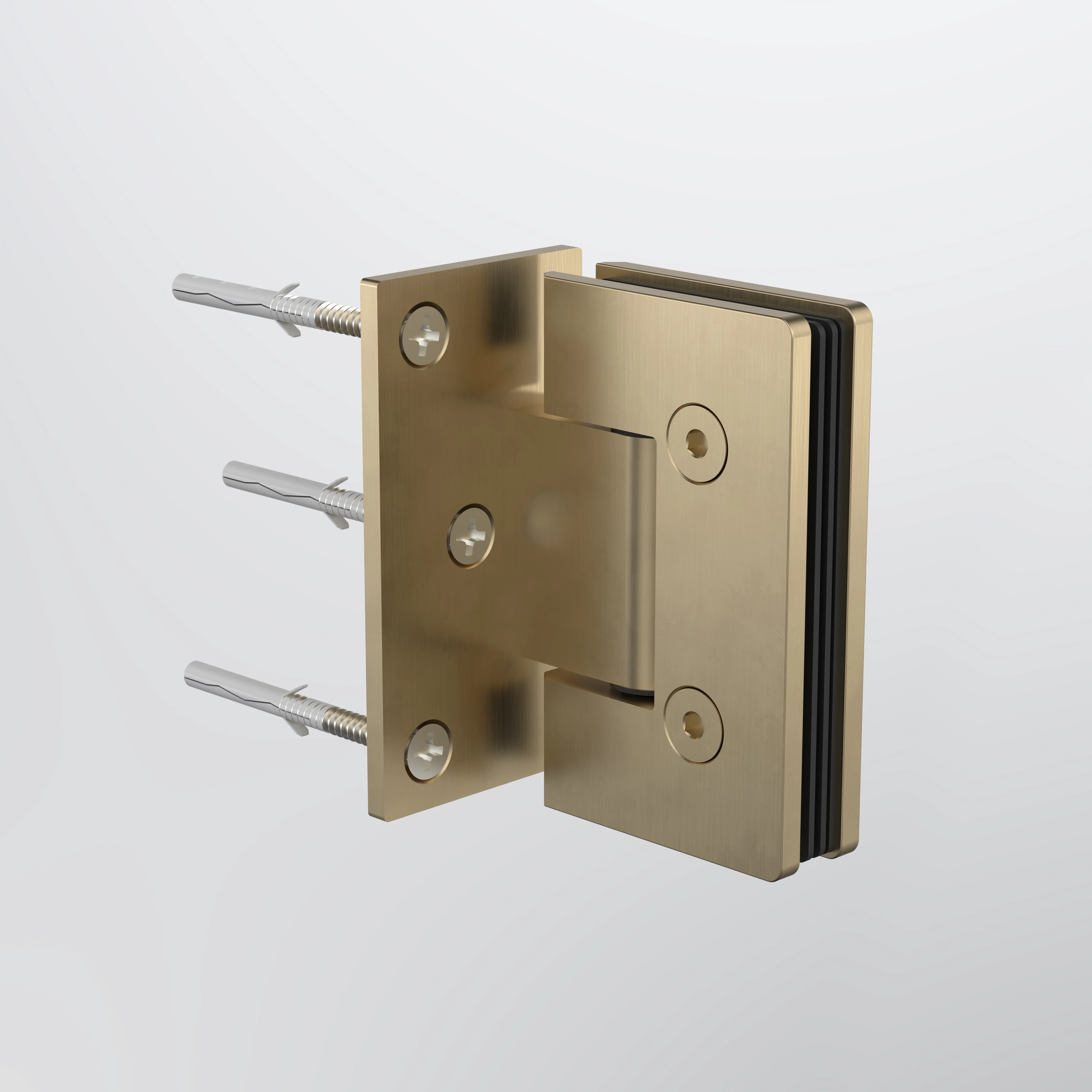 Caroma Glass to Wall Shower Door Hinge - Brushed Brass - Image 2
