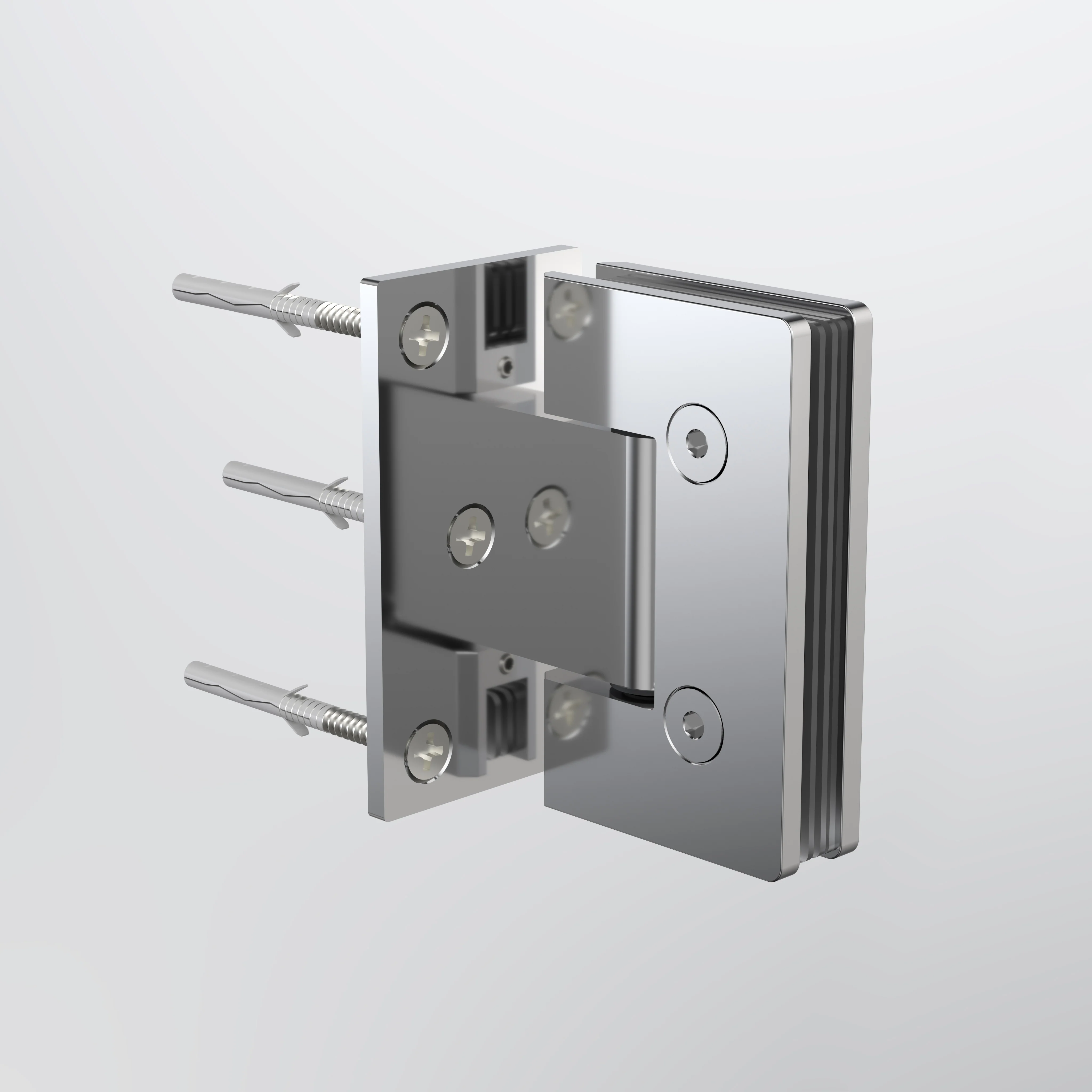 Caroma Glass to Wall Shower Door Hinge - Polished Stainless Steel - Image 2