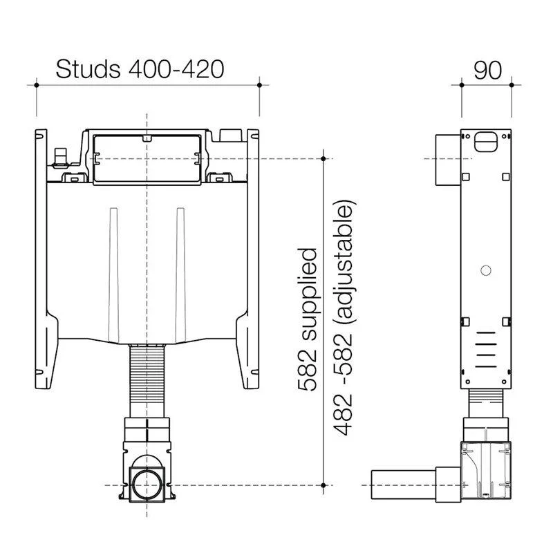 Caroma Invisi Series II Toilet Cistern With Adjustable Flush Pipe - Image 2
