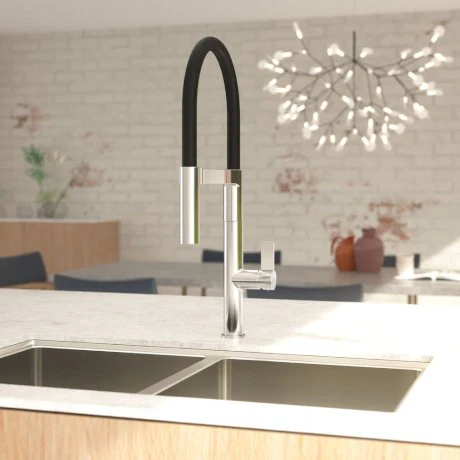 Caroma Liano II Pull Down Kitchen Sink Mixer - Brushed Nickel - Image 5