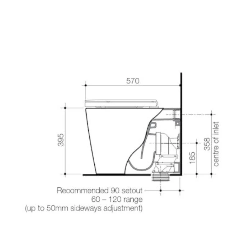 Caroma Liano Cleanflush Toilet Pan Only - Image 3