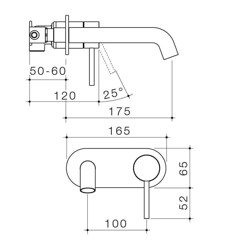 Caroma Liano II 175mm Wall Basin/Bath Mixer Single Plate - Gun Metal - Image 2