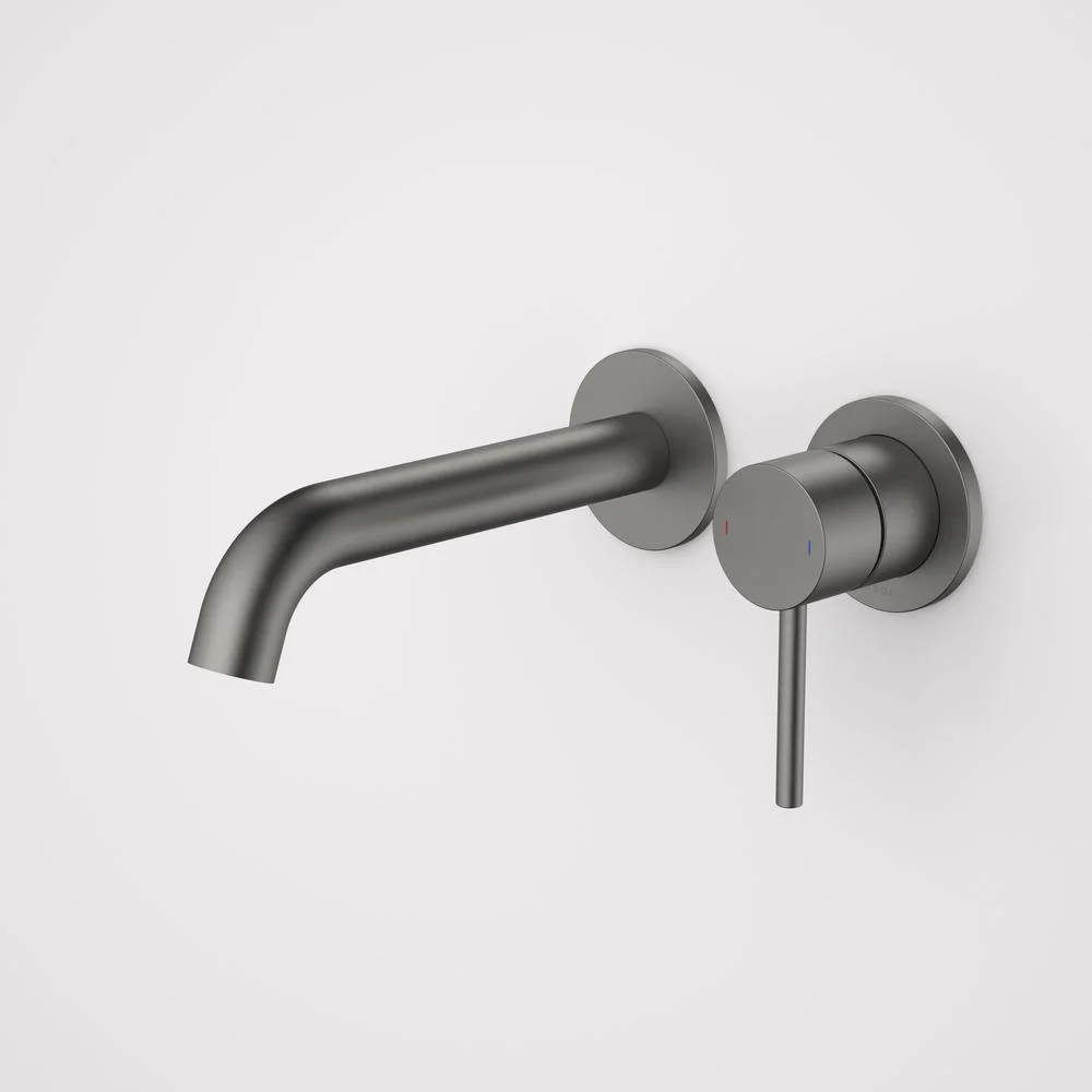 Caroma Liano II 175mm Wall Basin/Bath Mixer Twin Plate - Gun Metal