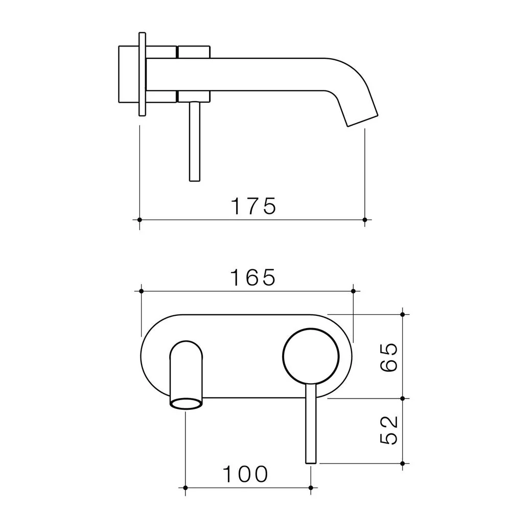 Caroma Liano II 175mm Wall Basin/Bath Single Plate (Trim-Kit) - Brushed Nickel - Image 2