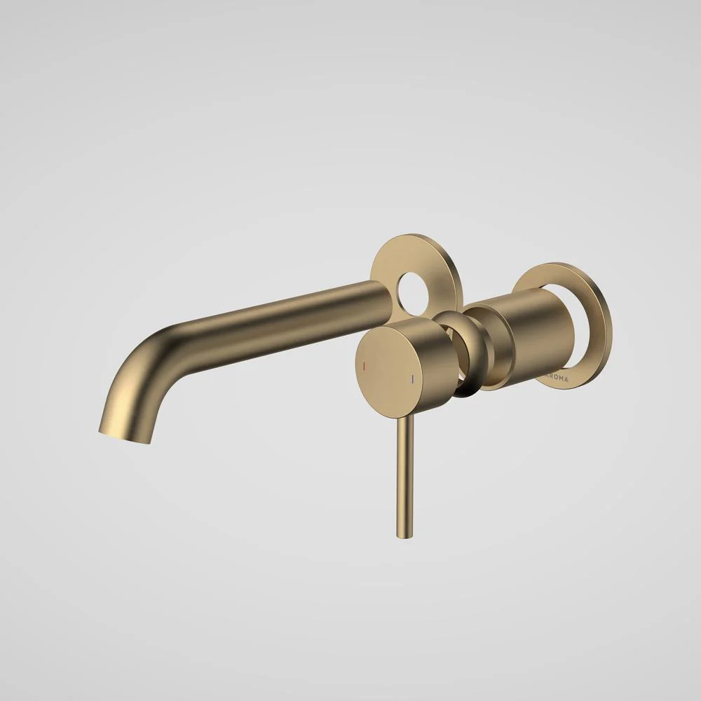Caroma Liano II 175mm Wall Basin/Bath Twin Plate (Trim-Kit) - Brushed Brass