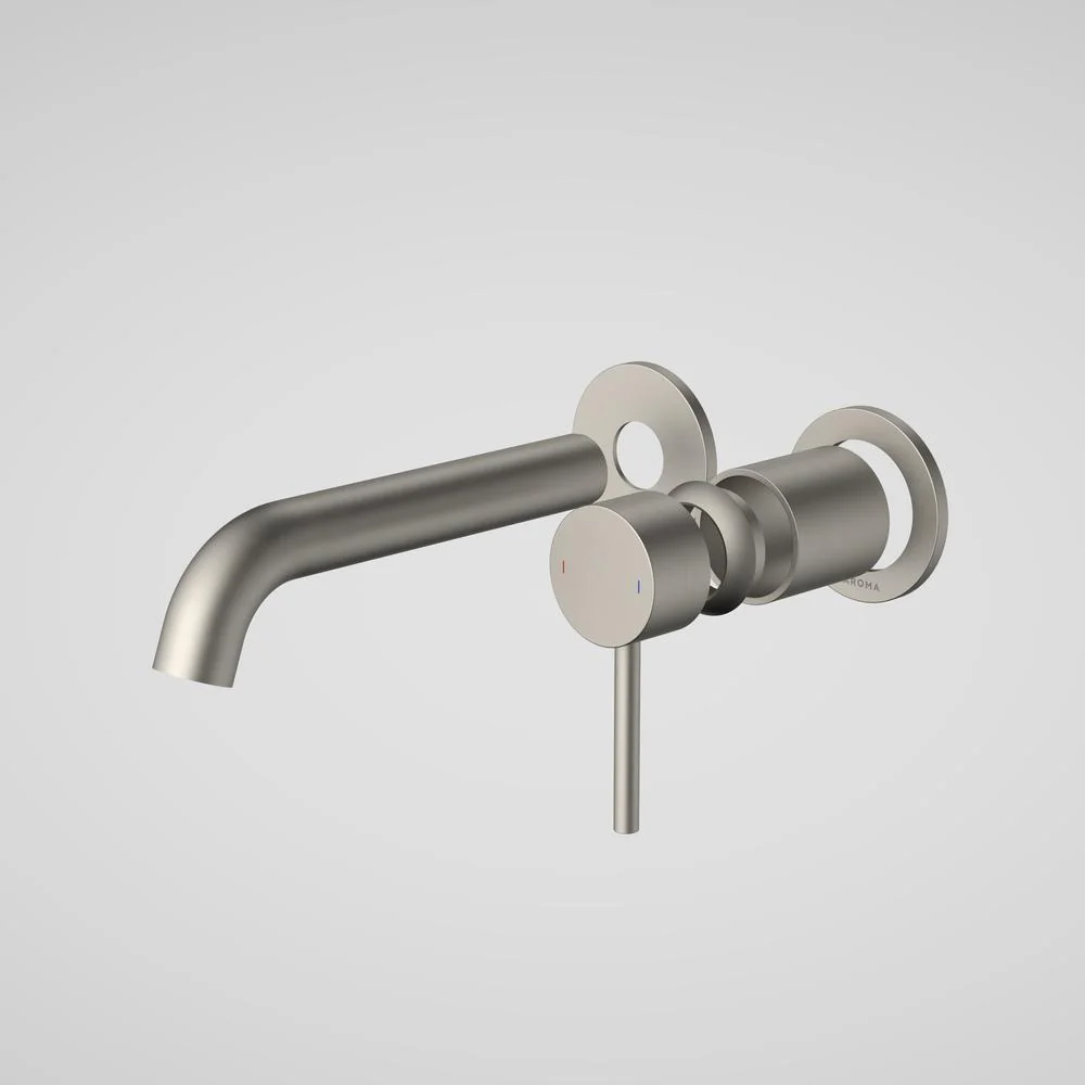 Caroma Liano II 175mm Wall Basin/Bath Twin Plate (Trim-Kit) - Brushed Nickel