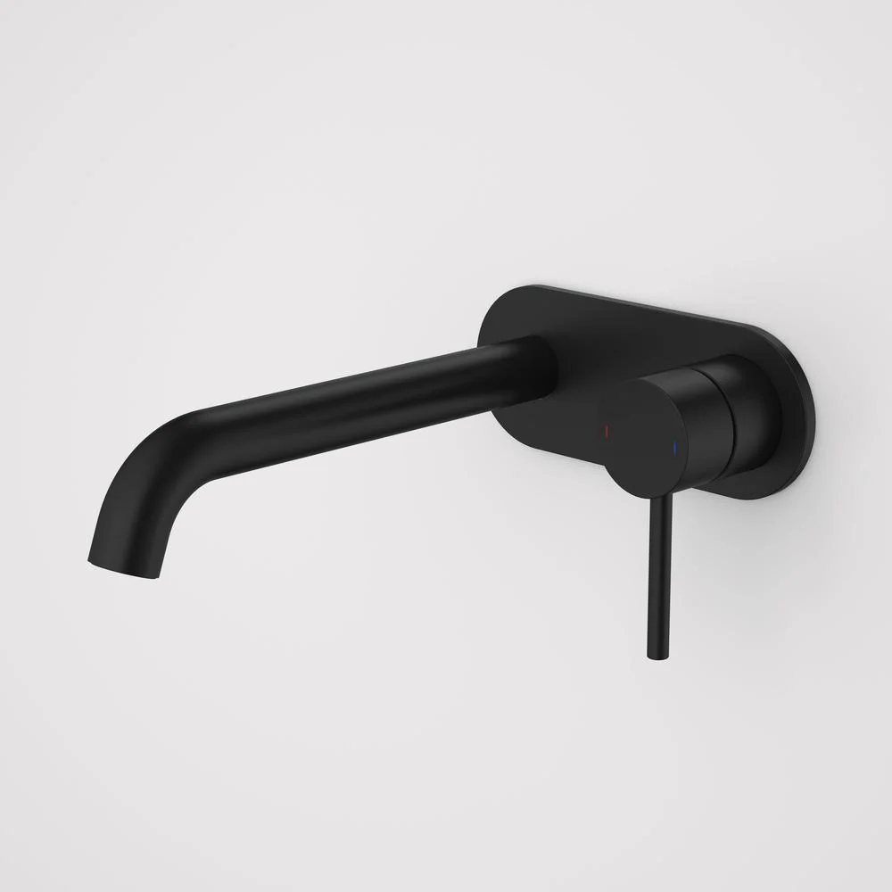 Caroma Liano II 210mm Wall Basin/Bath Mixer Single Plate - Matte Black