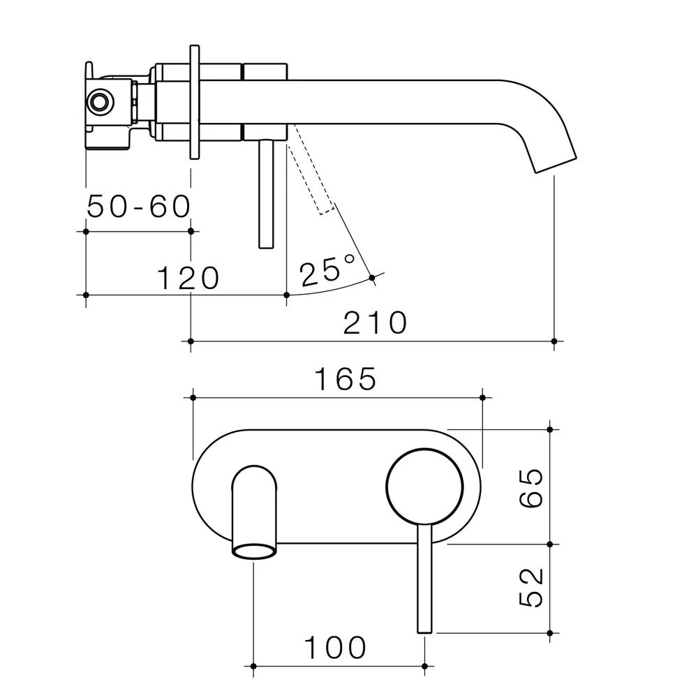 Caroma Liano II 210mm Wall Basin/Bath Mixer Single Plate - Gun Metal - Image 2
