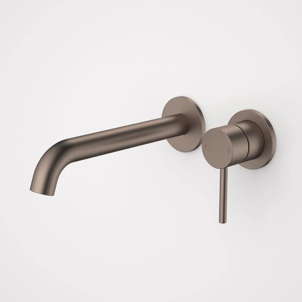 Caroma Liano II 210mm Wall Basin/Bath Mixer Twin Plate - Brushed Bronze