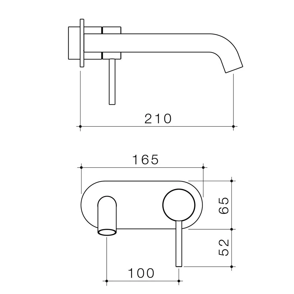 Caroma Liano II 210mm Wall Basin/Bath Single Plate (Trim-Kit) - Chrome - Image 2