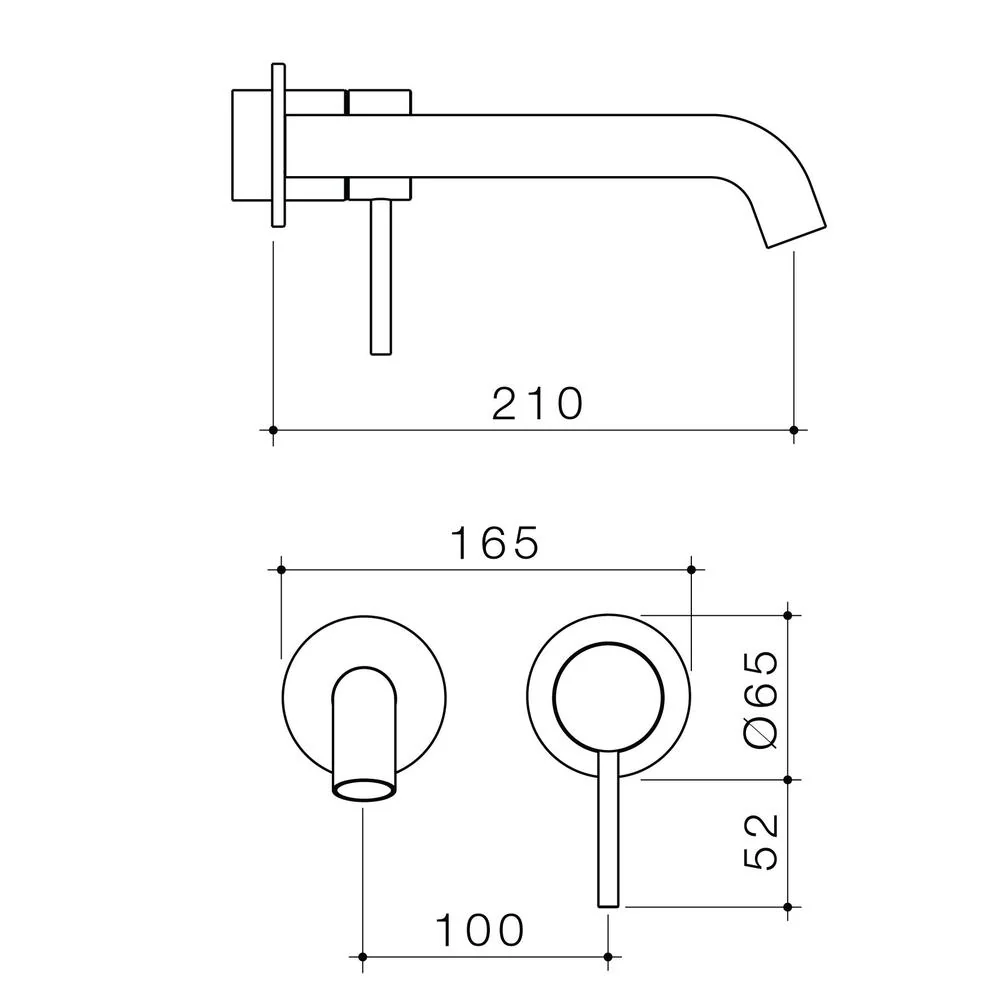 Caroma Liano II 210mm Wall Basin/Bath Twin Plate (Trim-Kit) - Brushed Brass - Image 2