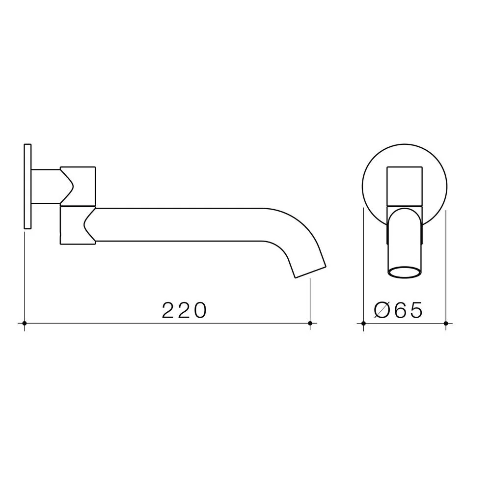 Caroma Liano II 220mm Bath Swivel Outlet - Matte Black - Image 2
