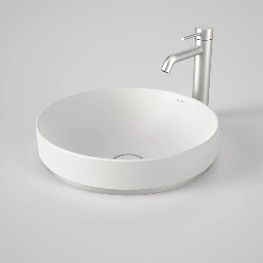 Caroma Liano II 400mm Round Basin Dress Ring - Brushed Nickel