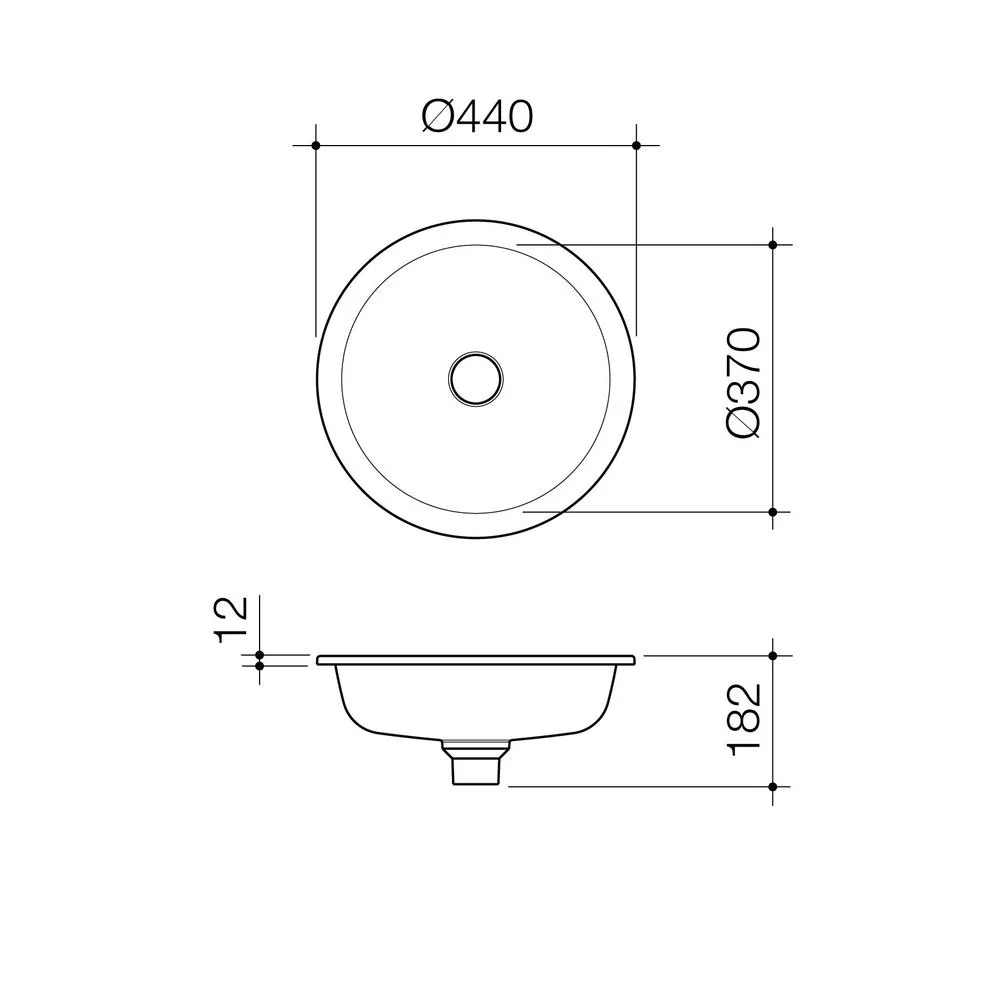 Caroma Liano II 440mm Round Under/Over Counter Basin - White - Image 2