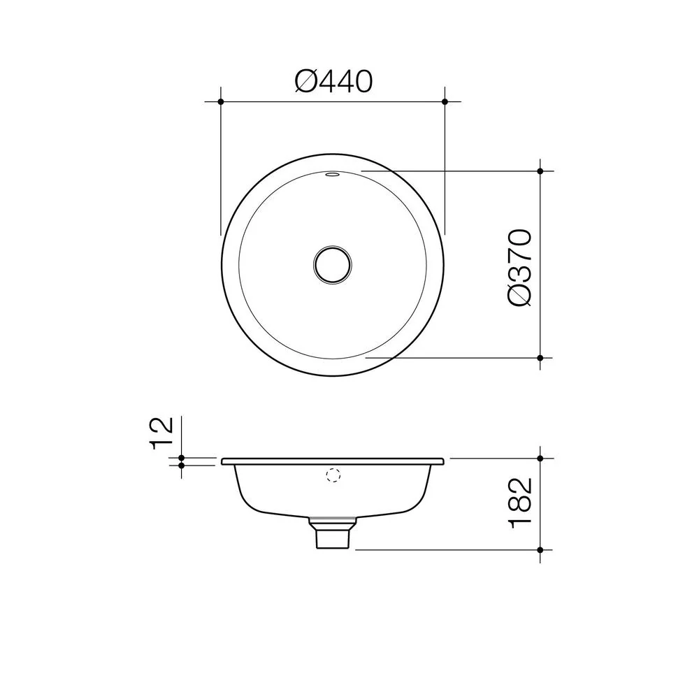 Caroma Liano II 440mm Round Under/Over Counter Basin with Overflow - Matte White - Image 2
