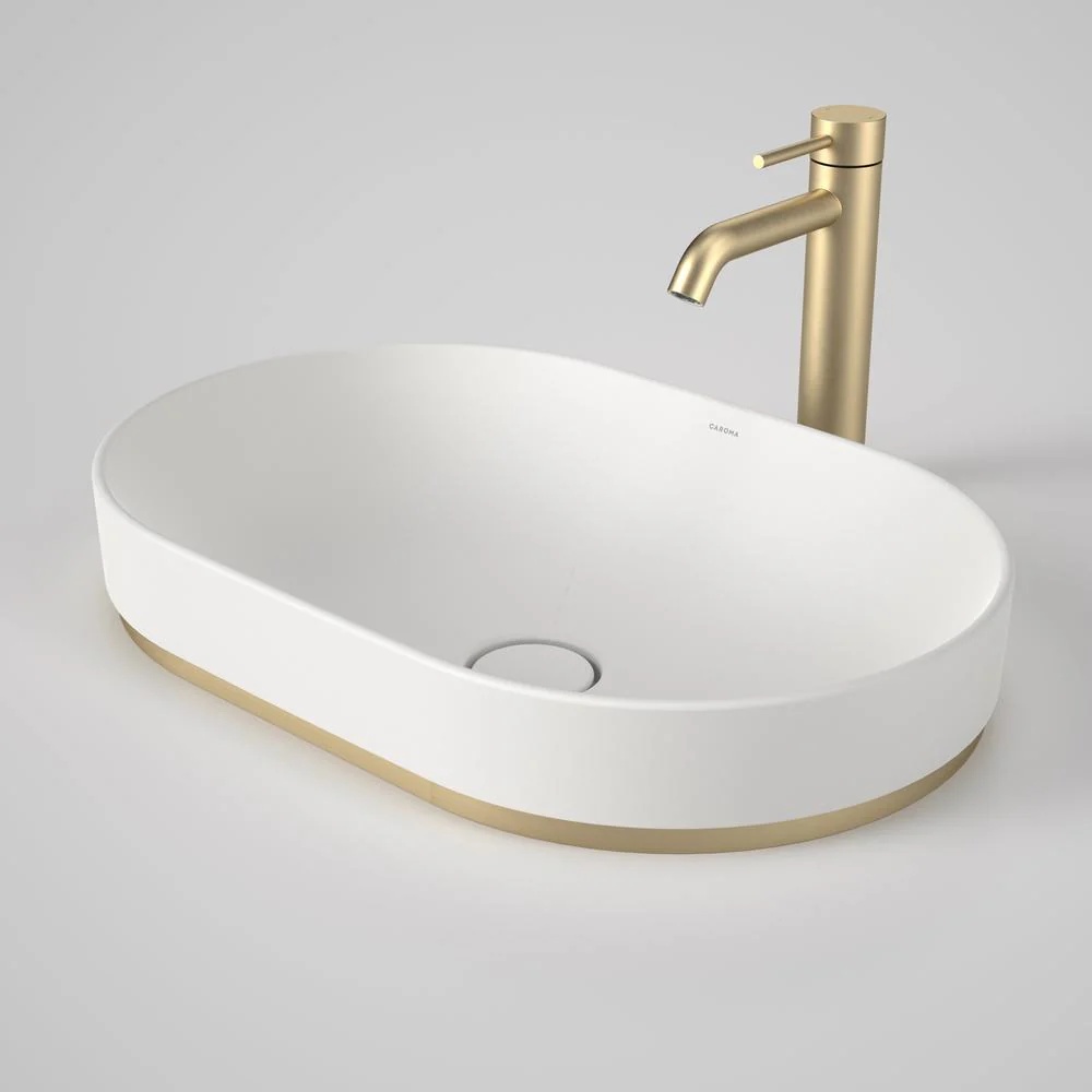 Caroma Liano II 530mm Pill Basin Dress Ring - Brushed Brass