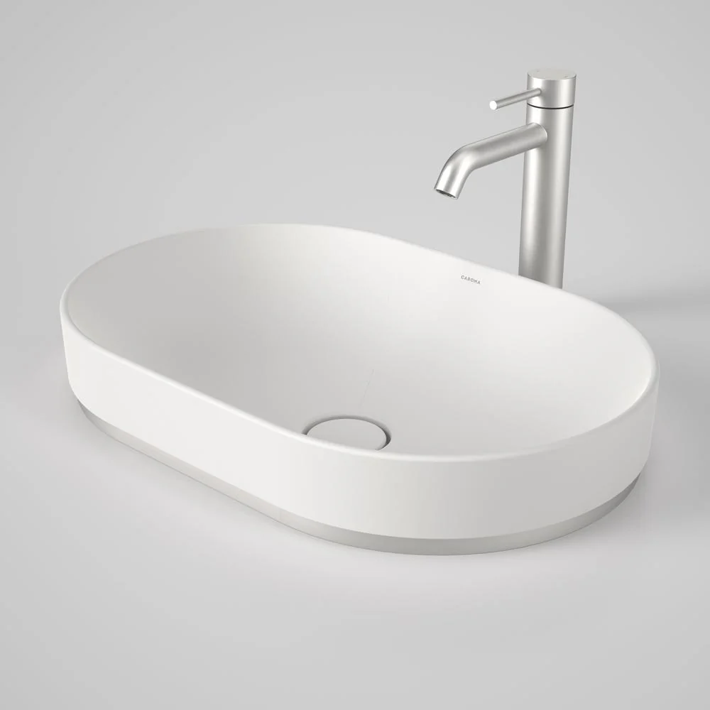 Caroma Liano II 530mm Pill Basin Dress Ring - Brushed Nickel