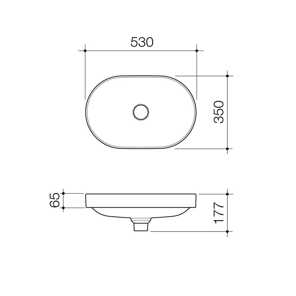 Caroma Liano II 530mm Pill Inset Basin - Matte Grey - Image 2