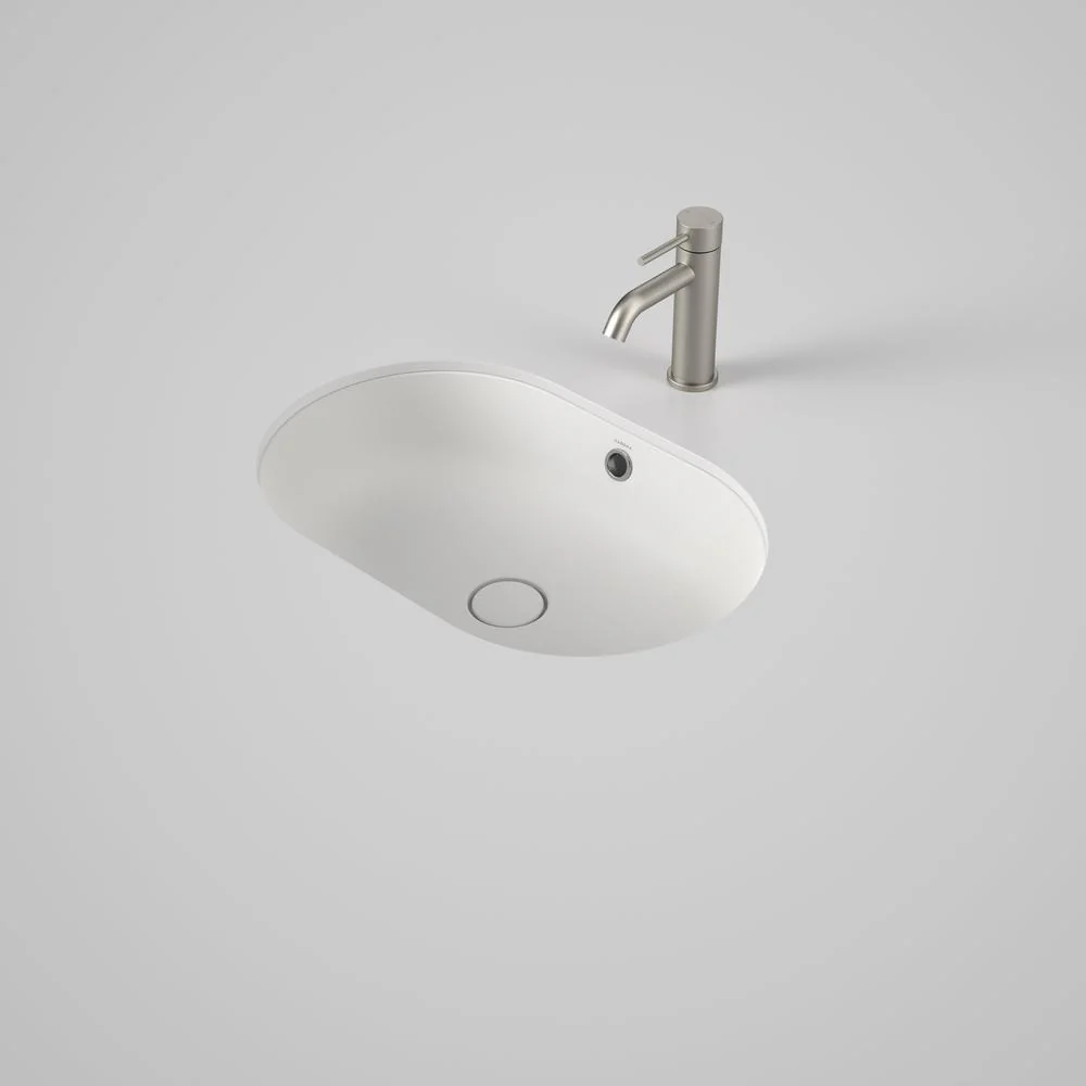 Caroma Liano II 580mm Pill Under/Over Counter Basin with Overflow - Matte White