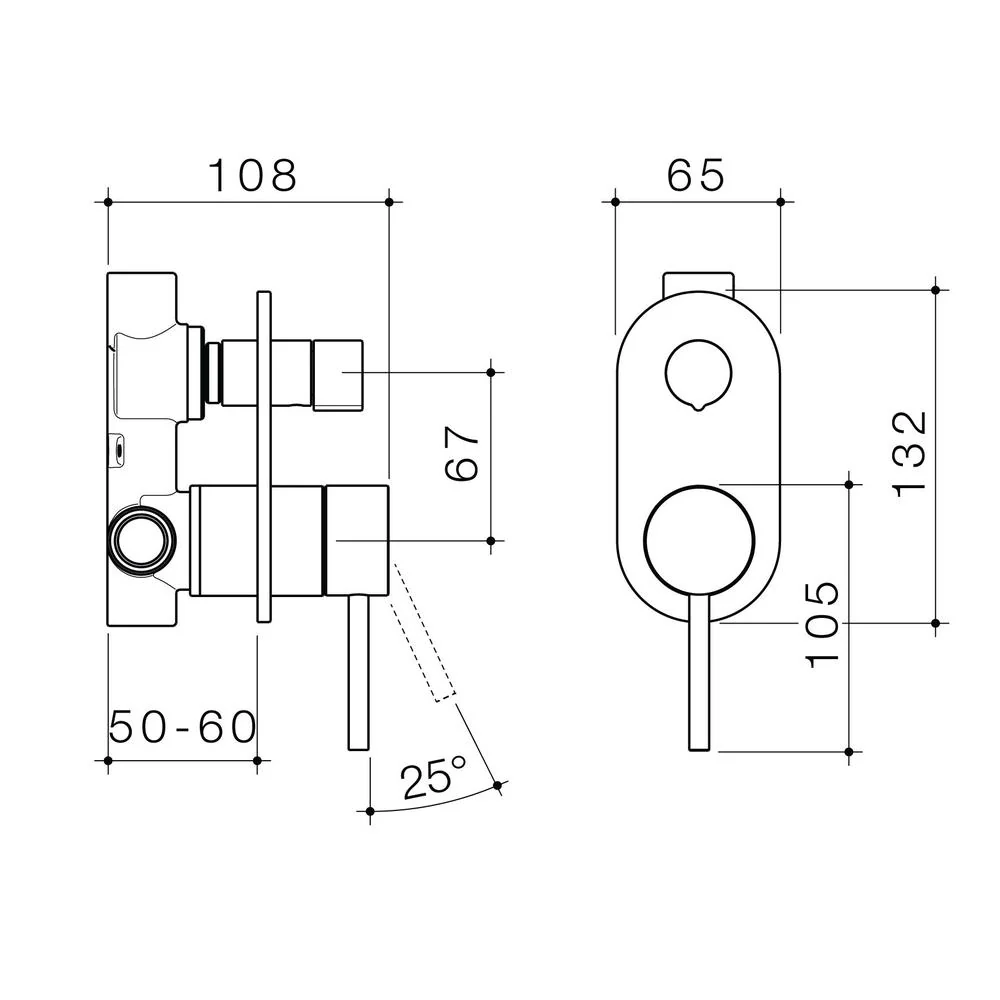 Caroma Liano II Bath/Shower Mixer With Diverter - Brushed Brass - Image 2