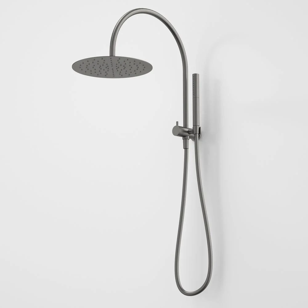 Caroma Liano II Compact Twin Shower with Overhead - Gun Metal
