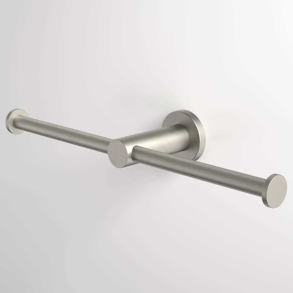 Caroma Liano II Double Toilet Roll Holder - Brushed Nickel