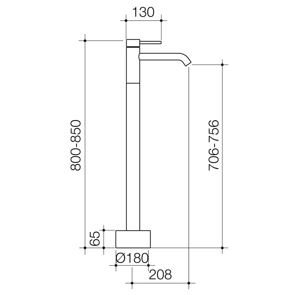 Caroma Liano II Freestanding Bath Filler - Brushed Nickel - Image 2
