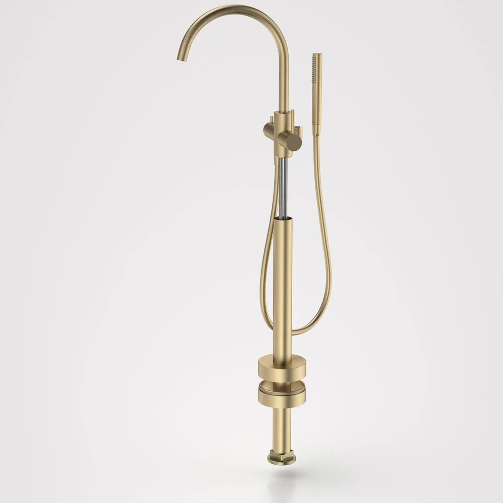 Caroma Liano II Freestanding Bath Filler with Hand Shower (Trim-Kit) - Brushed Brass