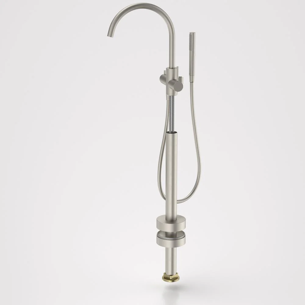 Caroma Liano II Freestanding Bath Filler with Hand Shower (Trim-Kit) - Brushed Nickel