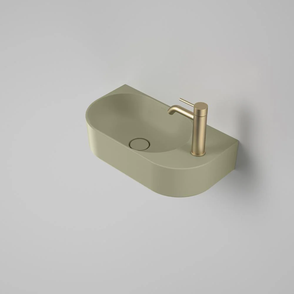 Caroma Liano II Hand Wall Basin - Matte Green (1 Tap Hole)