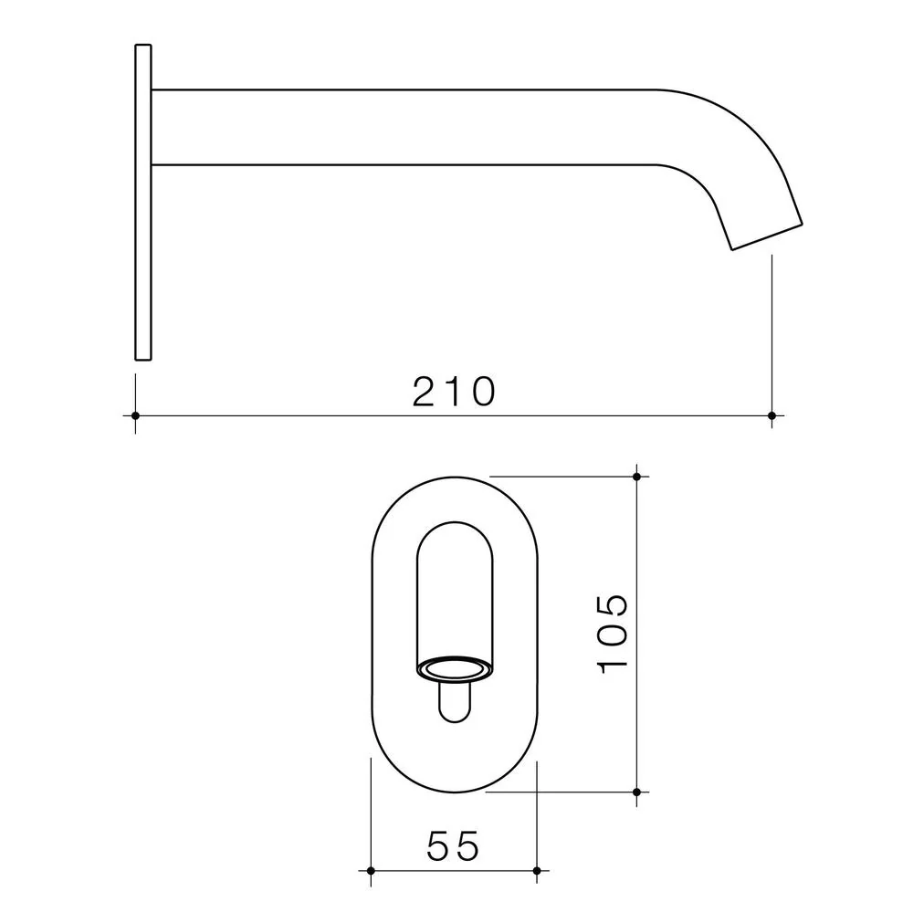 Caroma Liano II Sensor 210mm Wall Outlet Kit - Brushed Nickel - Image 2