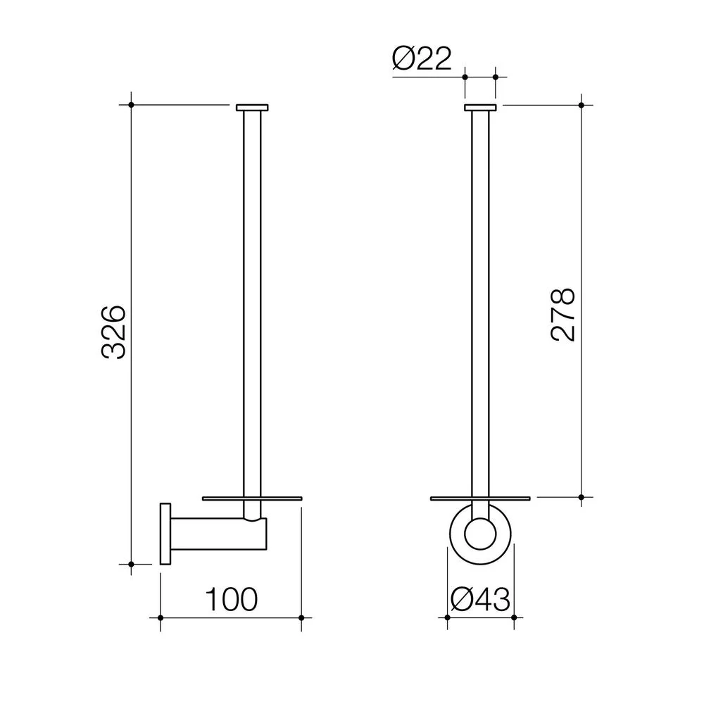 Caroma Liano II Spare Toilet Roll Holder - Gun Metal - Image 2