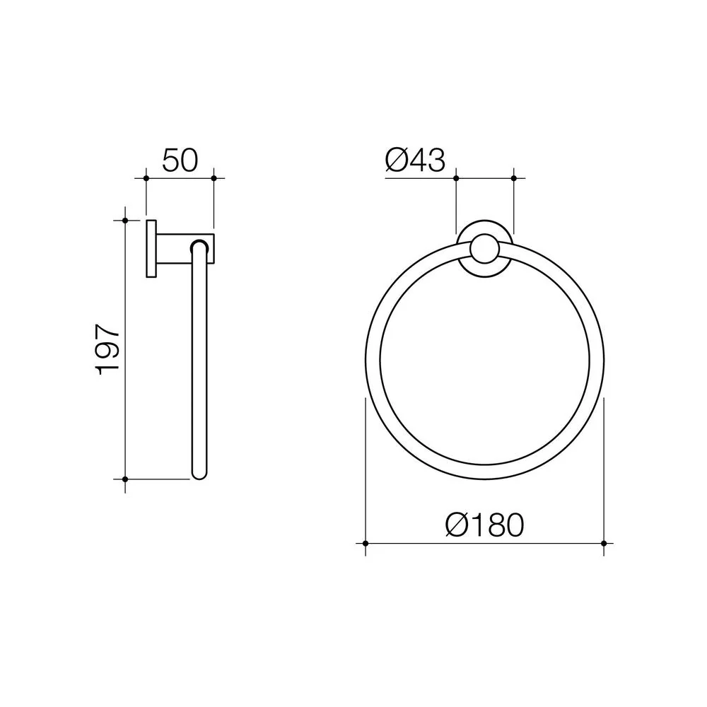 Caroma Liano II Towel Ring - Brushed Nickel - Image 2