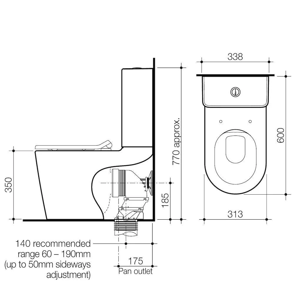 Caroma Liano Junior Cleanflush Wall Faced Toilet Suite - Image 3