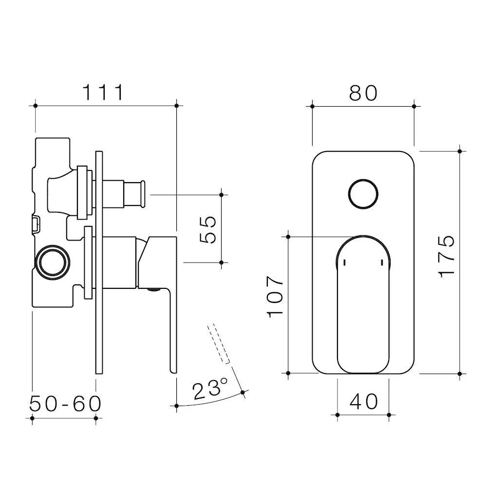 Caroma Luna Bath/Shower Mixer with Diverter - Chrome - Image 2