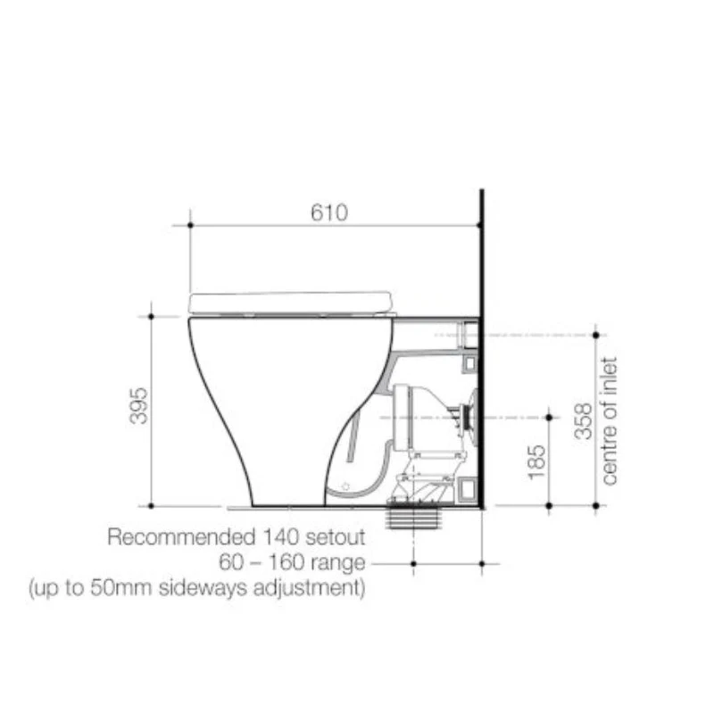 Caroma Luna Cleanflush Toilet Pan only - Image 2