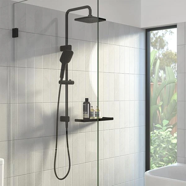 Caroma Luna Multifunction Rail Shower with Overhead - Black - Image 2