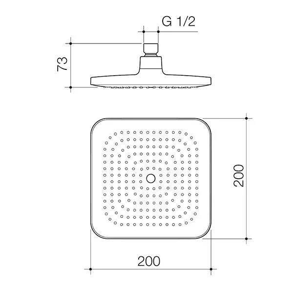 Caroma Luna Overhead Shower Head - Black - Image 2
