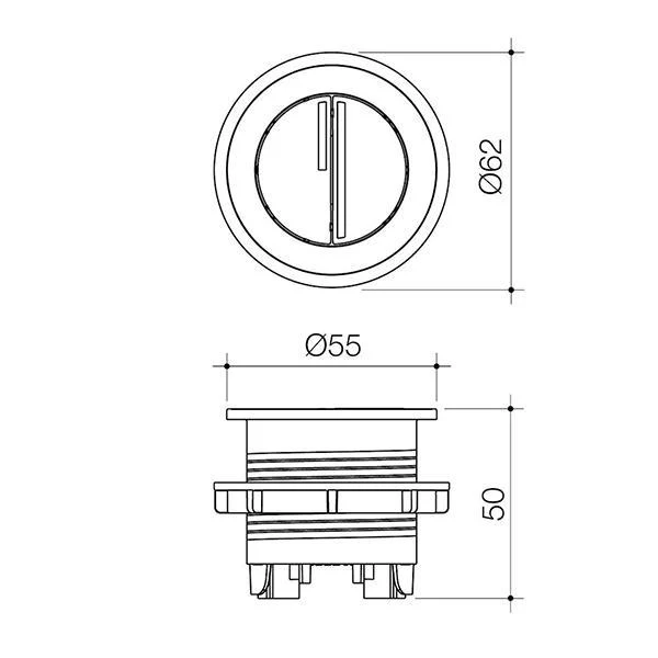 Caroma Luna Round Cistern Flush Button - Black - Image 2