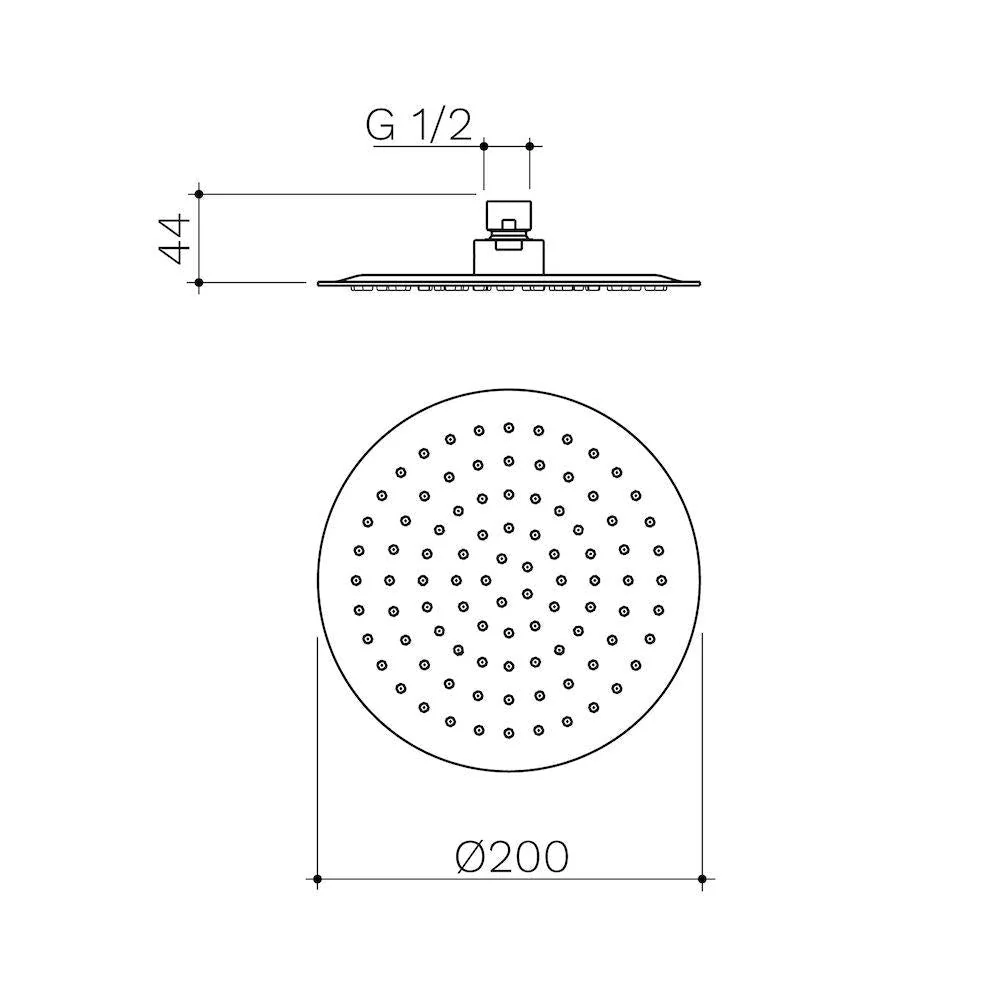 Caroma Urbane II 200mm Round Rain Shower - Brushed Nickel - Image 2