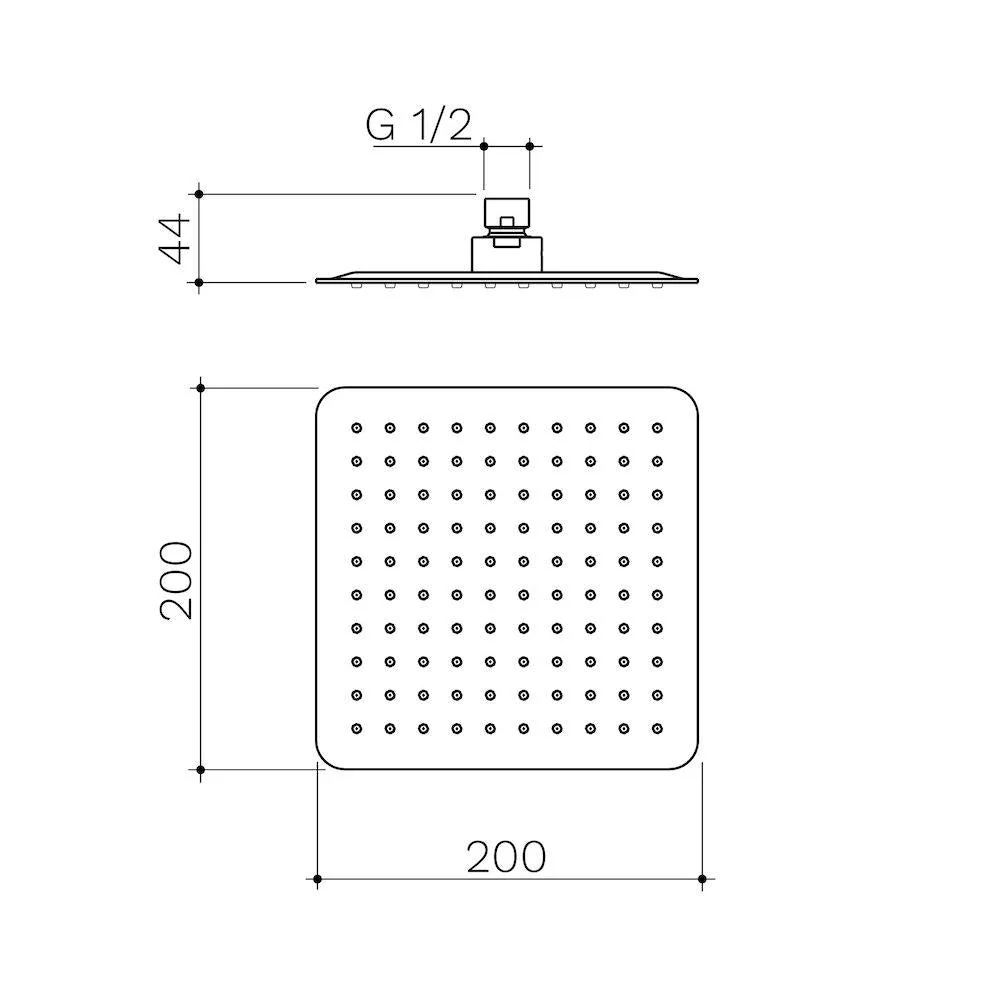 Caroma Urbane II 200mm Square Rain Shower - Black Matte - Image 2