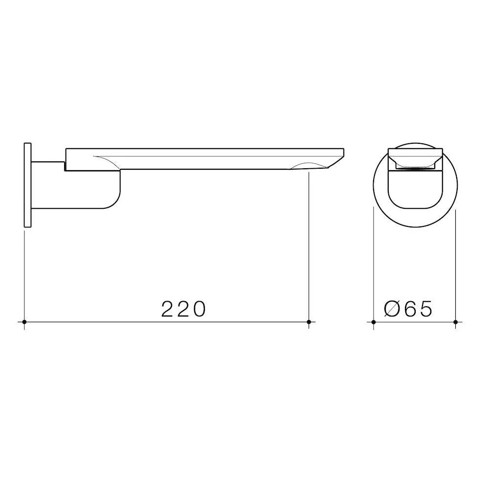 Caroma Urbane II 220mm Bath Swivel Outlet Round Plate - Black Matte - Image 3