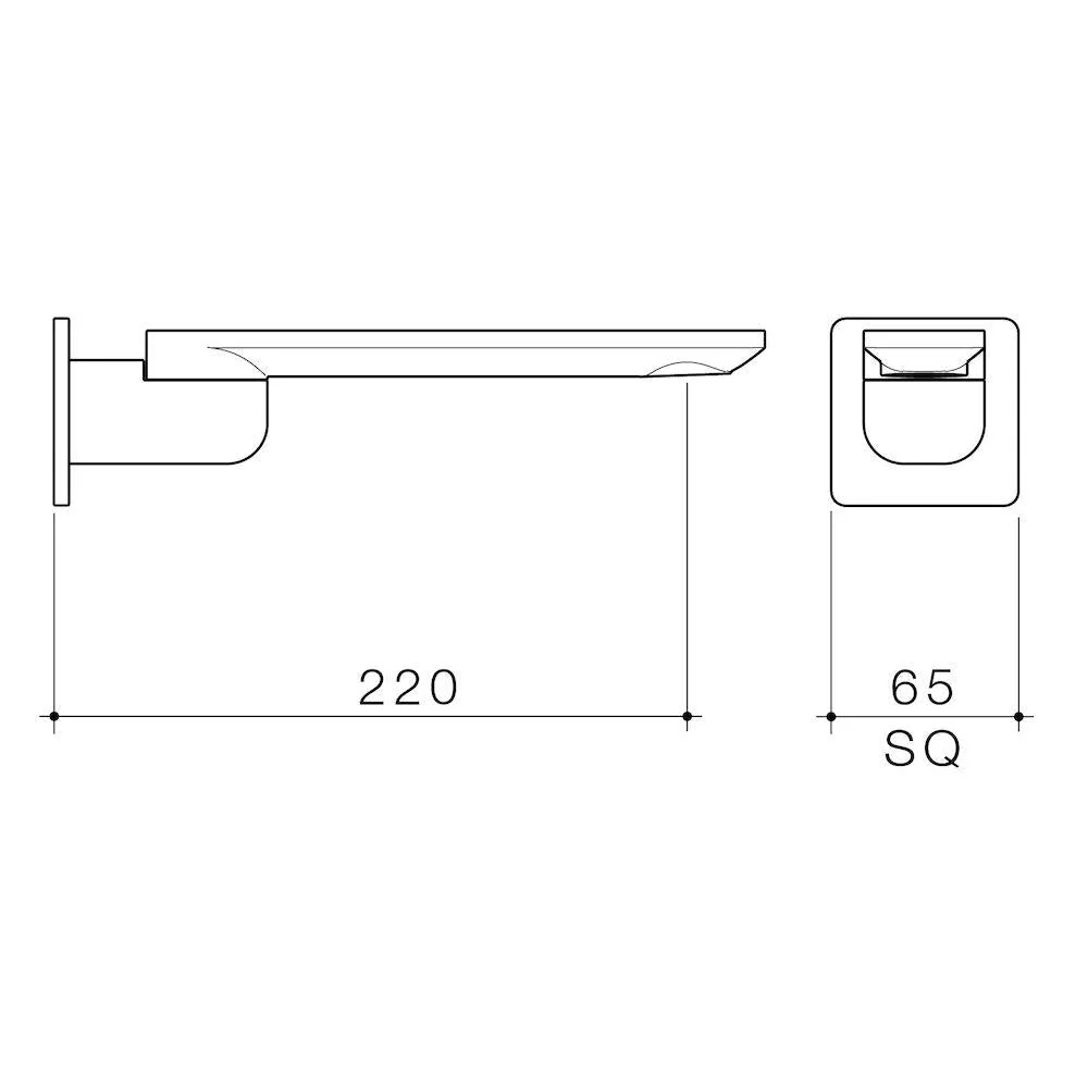 Caroma Urbane II 220mm Bath Swivel Outlet Square Plate - Chrome - Image 3