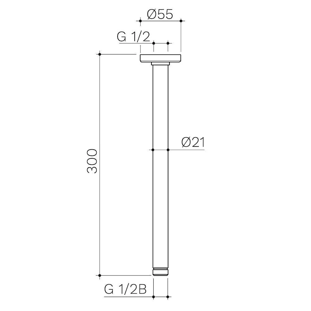 Caroma Urbane II 300mm Ceiling Shower Arm - Chrome - Image 2