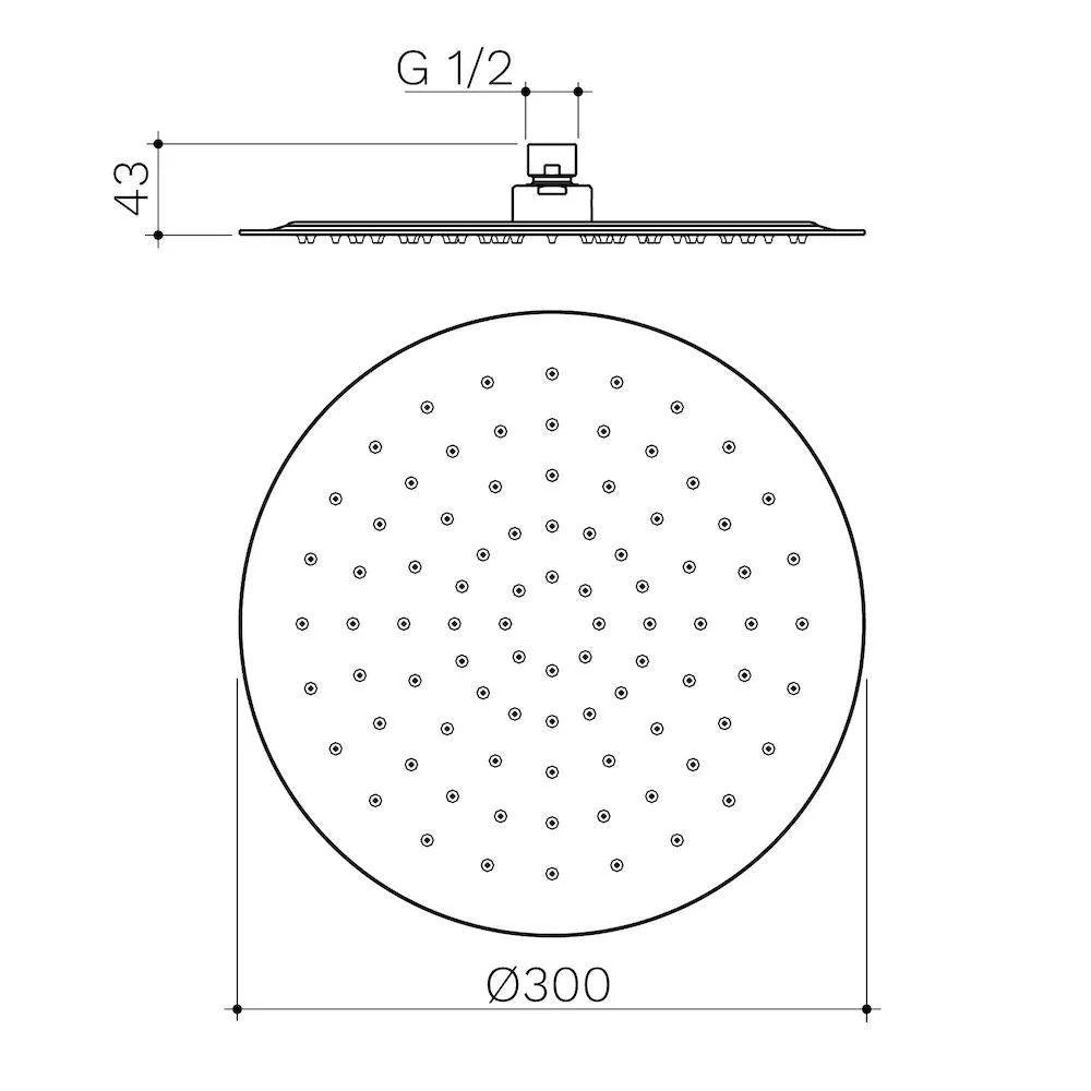 Caroma Urbane II 300mm Round Rain Shower - Brushed Nickel - Image 2